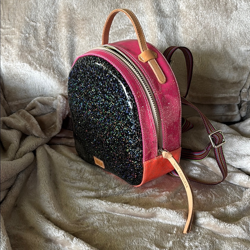 Stylish Black and Pink Women's Backpack